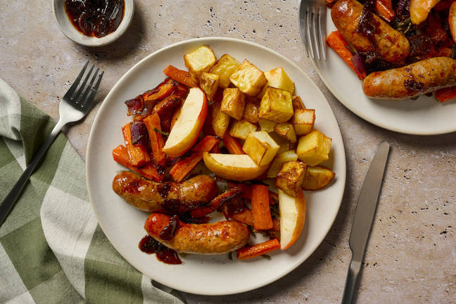 Apple, Sage and Honey Mustard Sausage Traybake