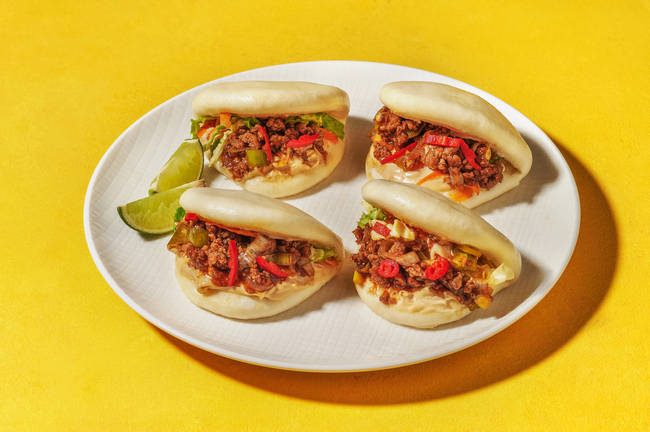 Bao-bröd med asiatisk blandfärs