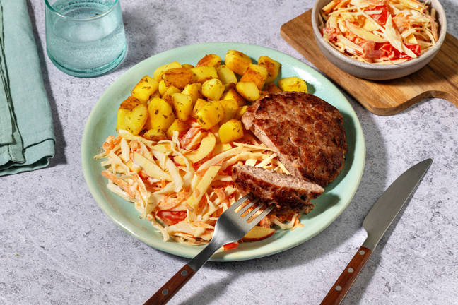 Burger di tacchino e patate dorate extra rapide