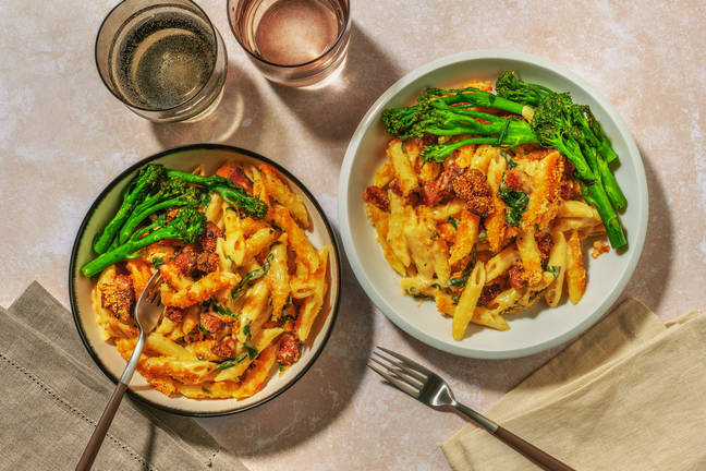 Chorizo Crusted Baked Penne