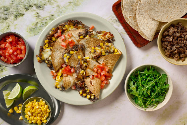 Build Your Own: Beef, Black Bean & Corn Quesadillas
