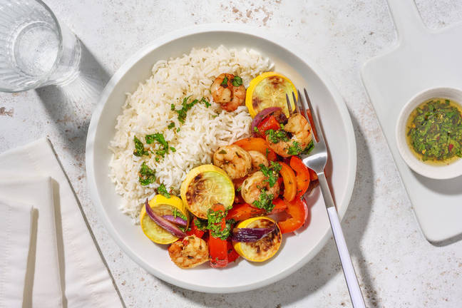 Hurtige kongerejer og chimichurri