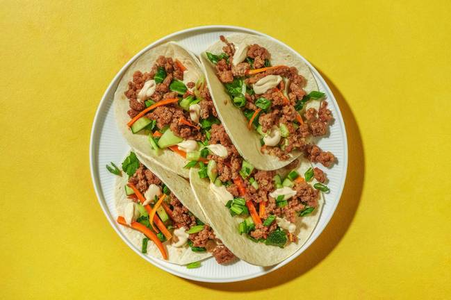 Snabblagade thailändska fläskfärstacos