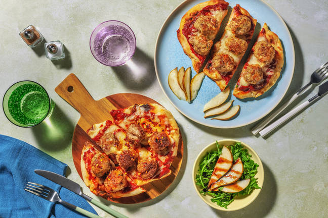 Family Favourite Pork Polpette Topped Naanizza