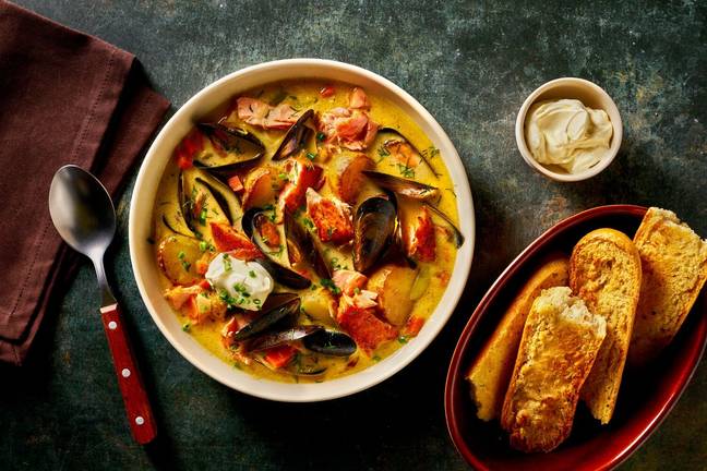 Nordisk blåskjell- og laksesuppe