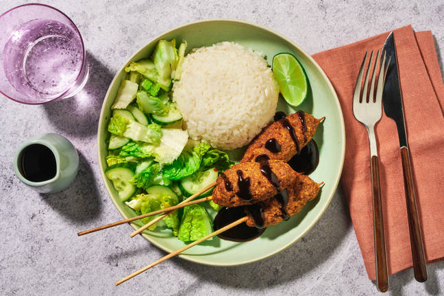 Indonesian Inspired Pork Skewers in Sambal Sauce