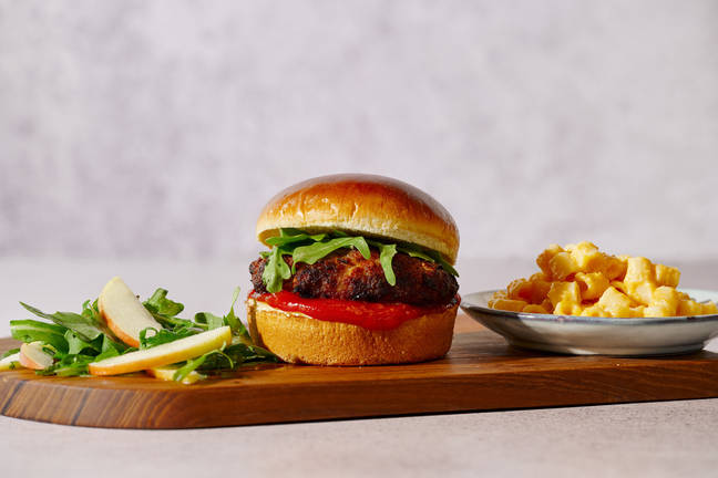 Pork & Apple Burgers and Mini Mac & Cheese