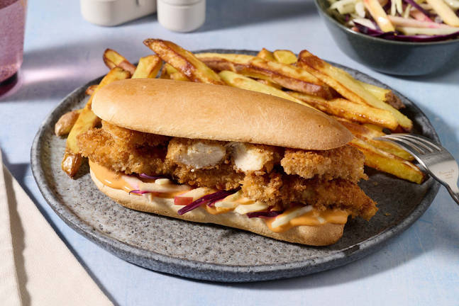 Spiced Crumbed Chicken & Apple Slaw Rolls