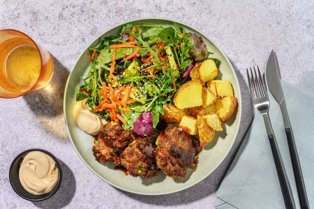 Spring Onion-Stuffed Beef Rissoles