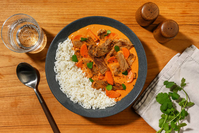 Saucy Coconut Beef & Veggie Curry