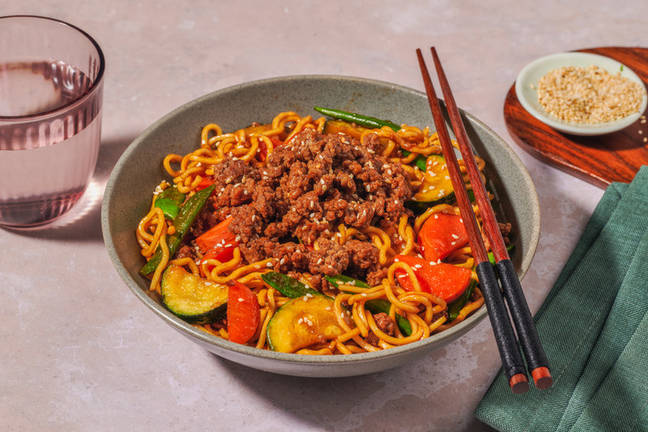 Quick Asian BBQ Beef & Oyster Sauce Noodles