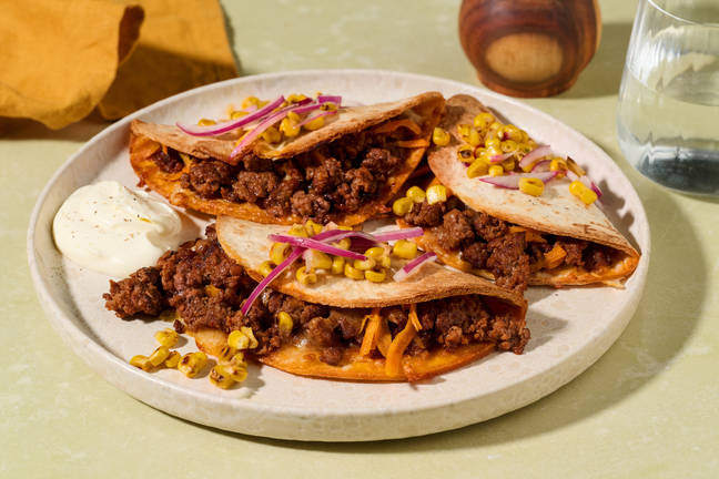Cheesy Beef & Veggie Quesadillas