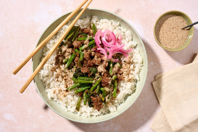 Quick Japanese-Style Beef & Rice Bowl