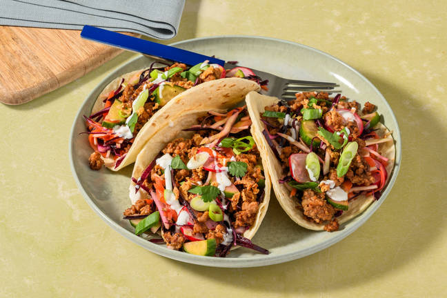 Fragrant Teriyaki Pork & Radish Slaw Tacos