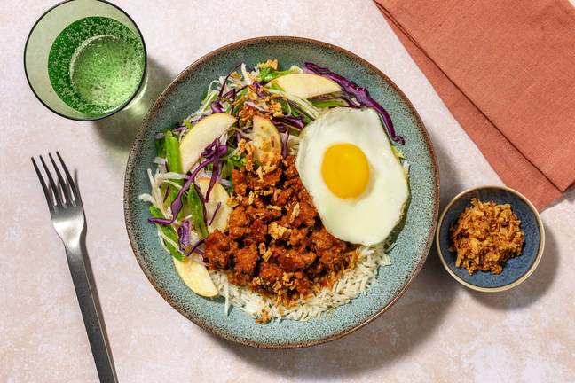 Ginger-Lemongrass Pork & Garlic Rice Bowl