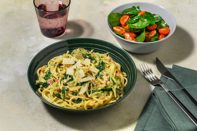 Creamy Bacon & Zucchini Spaghetti Carbonara
