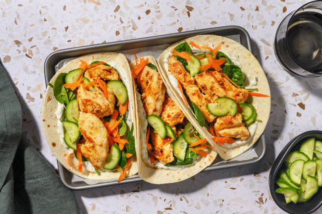 Harissa Yoghurt Chicken Tacos