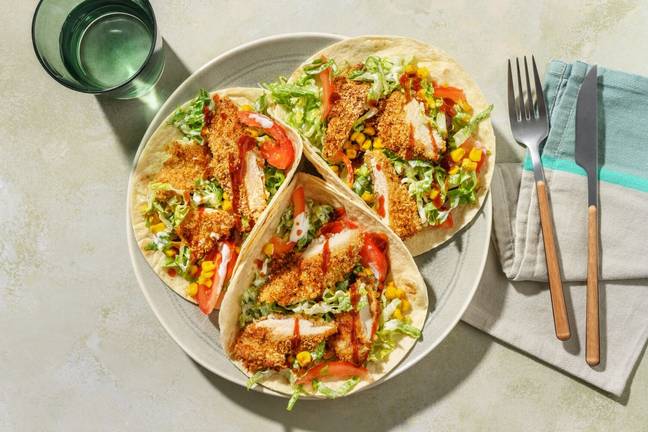 Smokey Crumbed Chicken & Cos-Corn Tacos