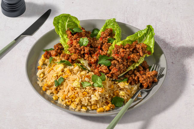 Sweet Chilli Beef & Pork Lettuce Cups