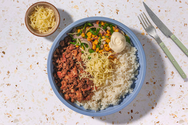 Tex-Mex Beef & Bacon Rice Bowl