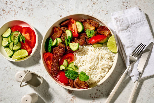 Thai Lime Beef Salad & Ginger Rice