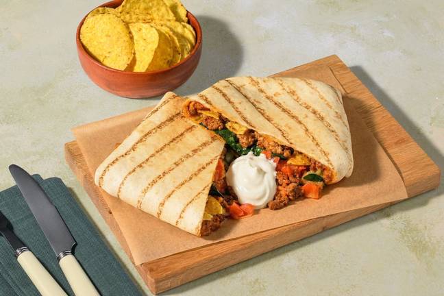 Cheesy Beef-Pork Corn Chip Crunch Wrap