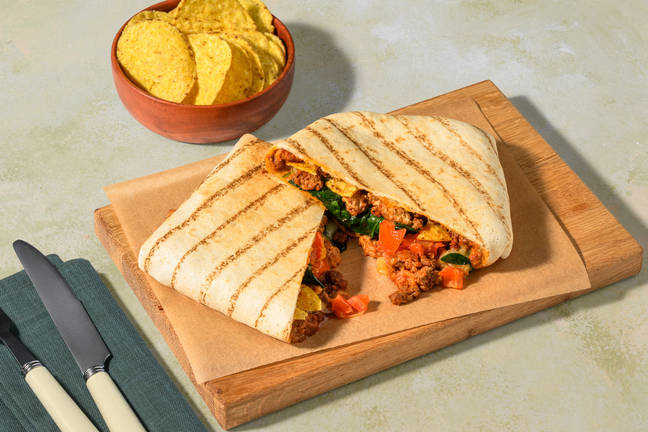 Cheesy Beef & Pork Crunch Wrap Supreme