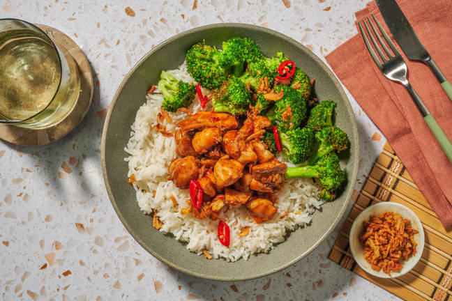 Sticky Lemon-Chilli Chicken & Garlic Rice 