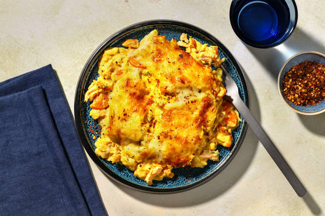 Creamy Salmon & Potato Topped Pie