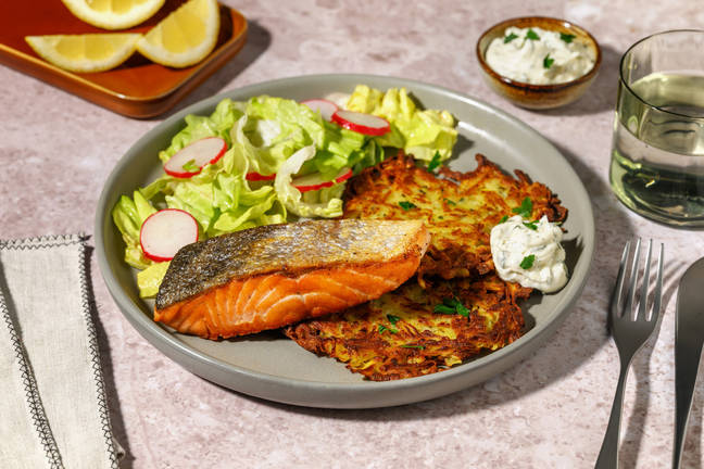 Pan-Seared Salmon & Herby Potato Rosti