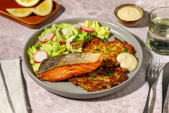 Pan-Seared Salmon & Herby Potato Rosti