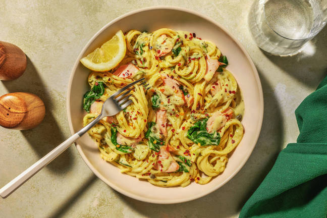 Herby Salmon, Zucchini & Ricotta Spaghetti