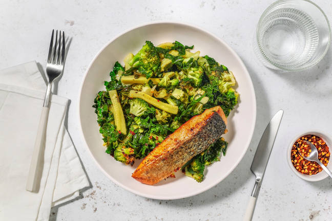 Lemon Pepper Salmon & Sautéed Greens
