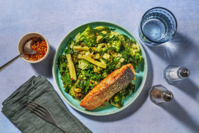 Lemon Pepper Salmon & Sautéed Greens