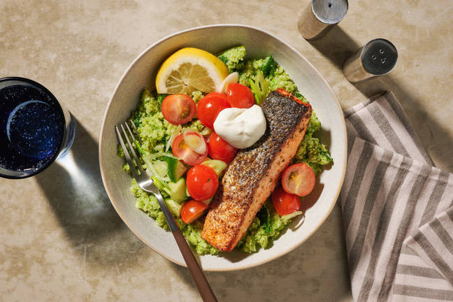 Easy Baja Salmon & Broccoli-Cauli Rice