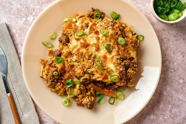 Tout-en-un : Gratin de riz et bœuf au cari japonais