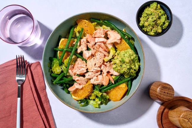 Flaked Salmon & Orange-Cos Salad Bowl