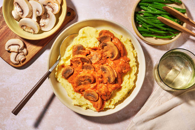Creamy Mushroom Stroganoff & Mashed Potato