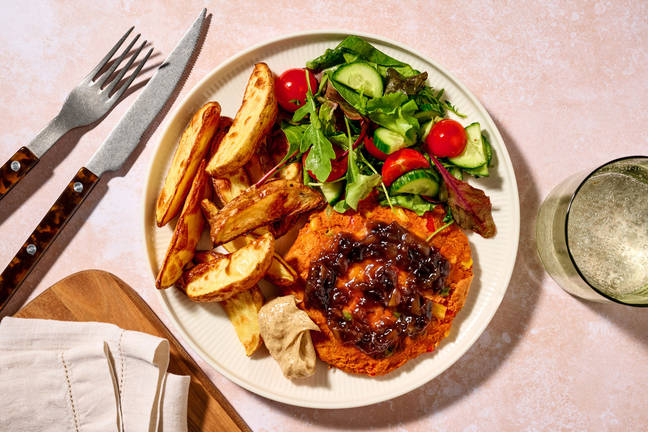 Chutney-Glazed Bean, Lentil & Zucchini Patties