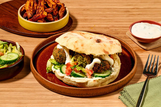Lebanese Spinach Falafel & Cos Salad Pitas