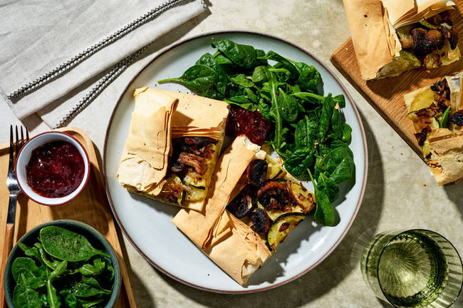 Mushroom, Onion & Potato Filo Galette