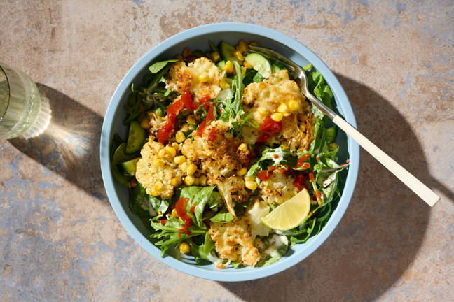 Cheesy Smashed Mexican Cauliflower