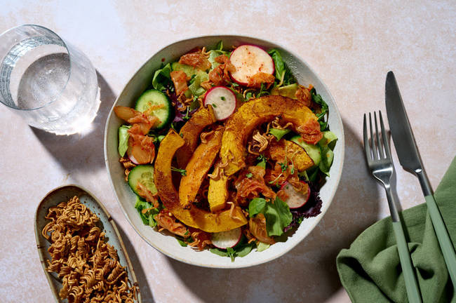 Asian BBQ Roast Pumpkin & ‘Kimchi’ Salad 