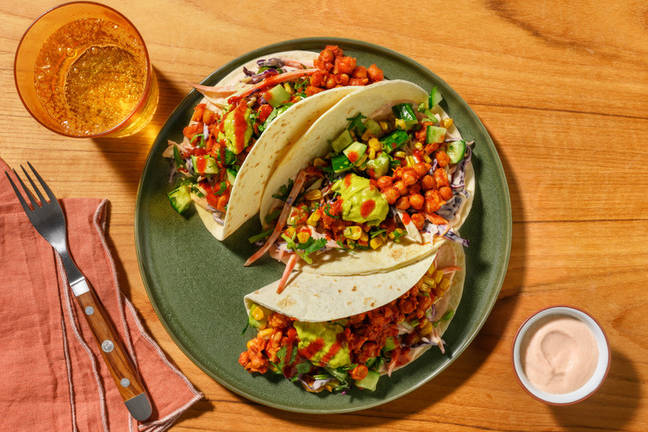 Smashed Chickpea & ‘Smokey’ Slaw Tacos
