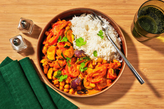 Mumbai-Spiced Chickpea & Roast Veggie Curry