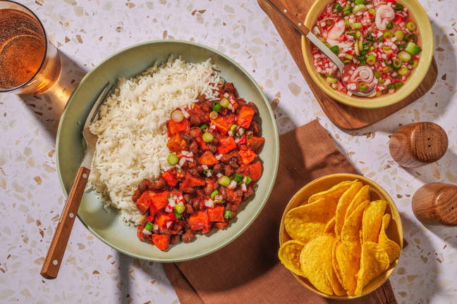 Mexican Black Bean & Roast Veggie Chilli