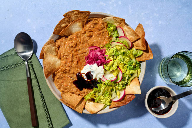 Indian Lentil-Coconut Nachos & Radish Salad