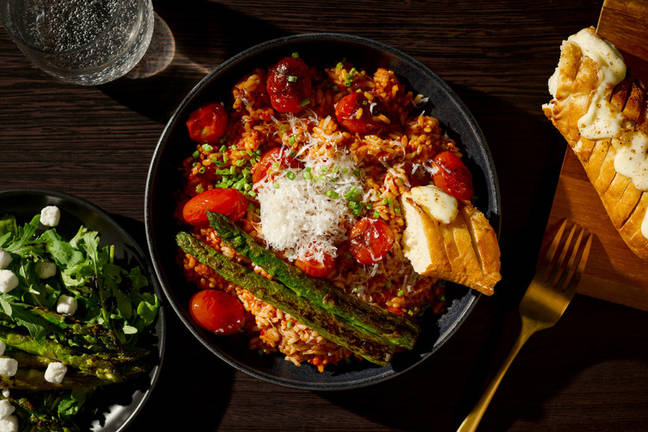 Veggie 'Nduja, Pecorino and Chive Oven-Baked Risotto
