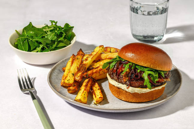 Portobello Mushroom & Sticky Onion Burger