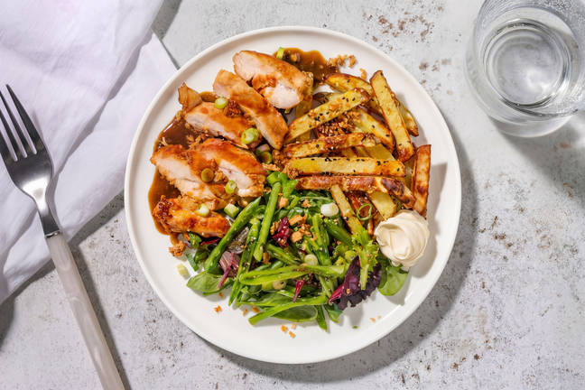 Sticky Honey-Soy Chicken & Sesame Fries